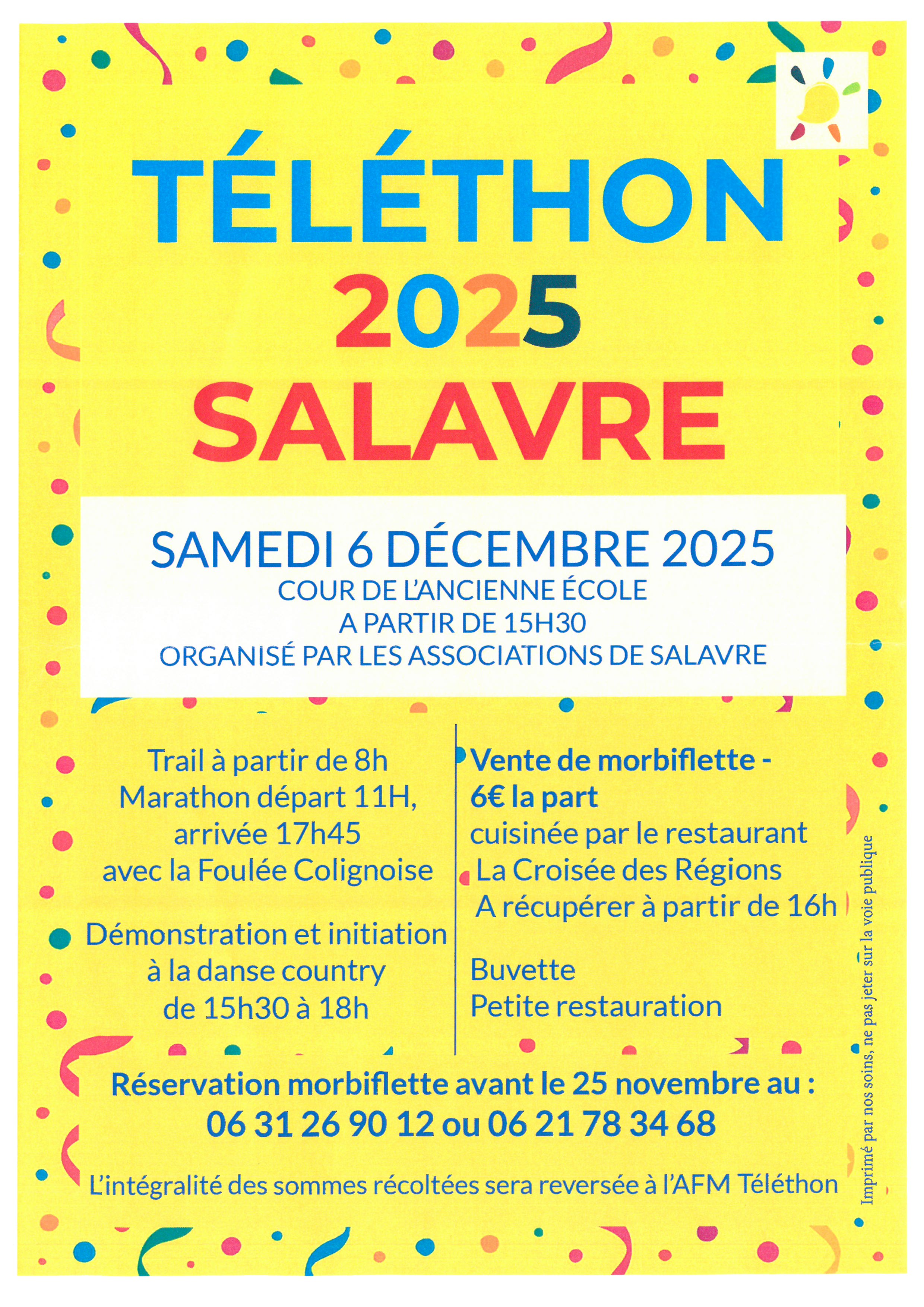 Affiche TELETHON SALAVRE 06 12 25