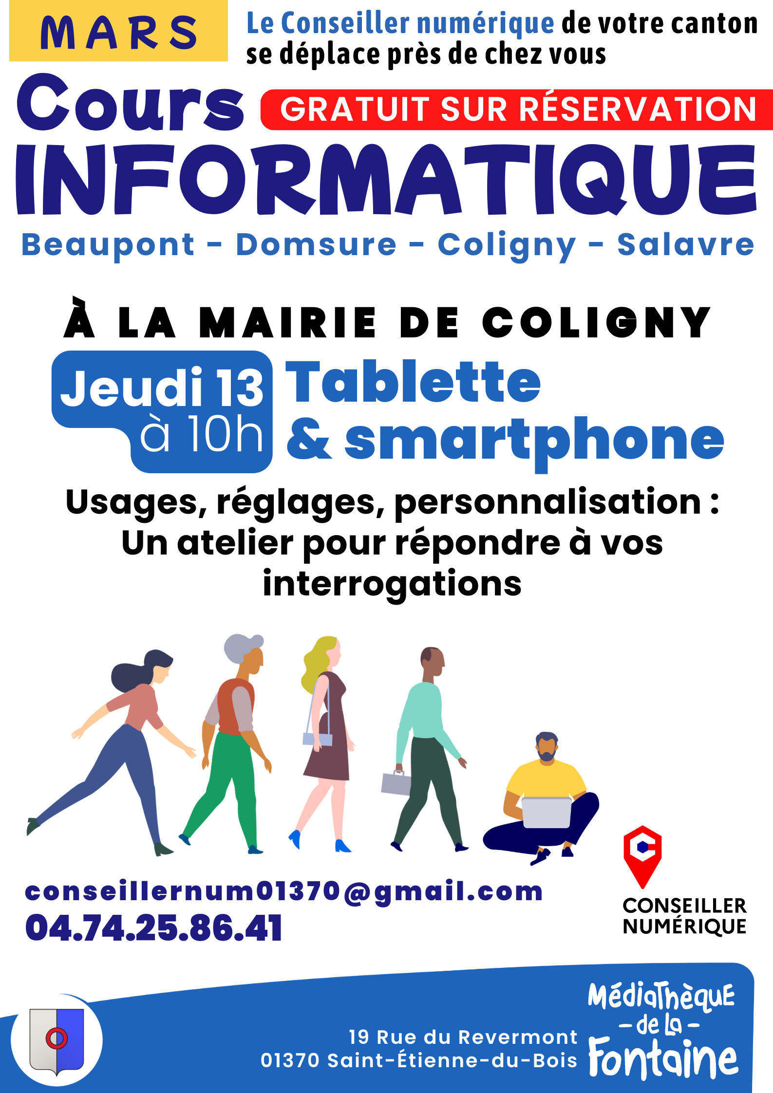 Cours informatique mars 2025 en communes COLIGNY